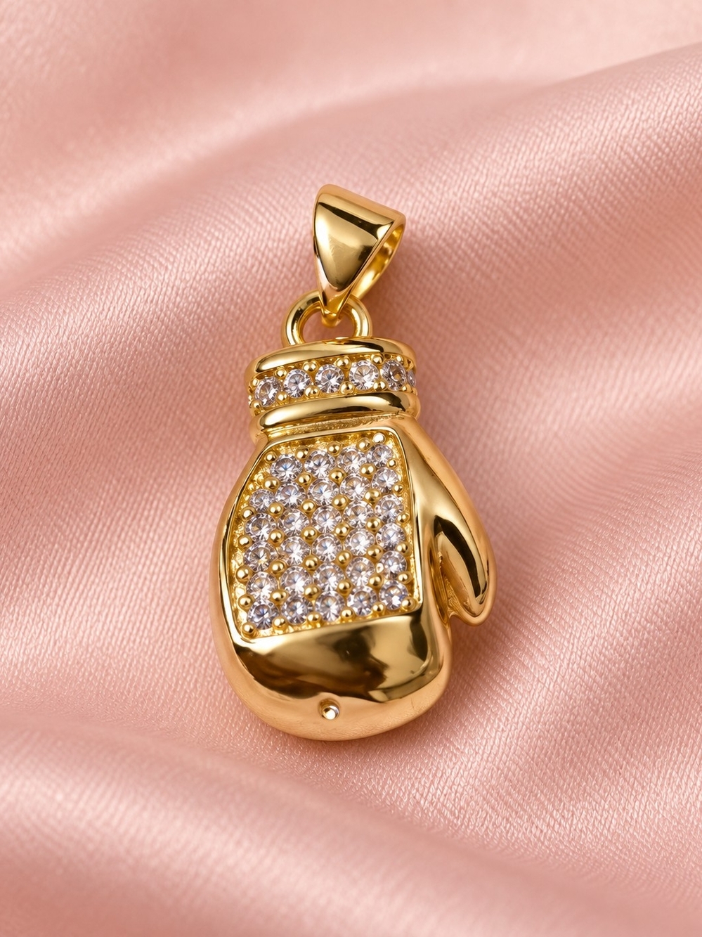 14k. Laminated Gold Boxing Glove Pendant Necklace - Women Jewelry